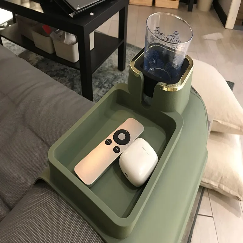 Silicone Coaster Storage Rack Couch Storage Box Anti-spill Sofa Armrest Holder Cup Mobile Drink Mat Sofa Storage Stand