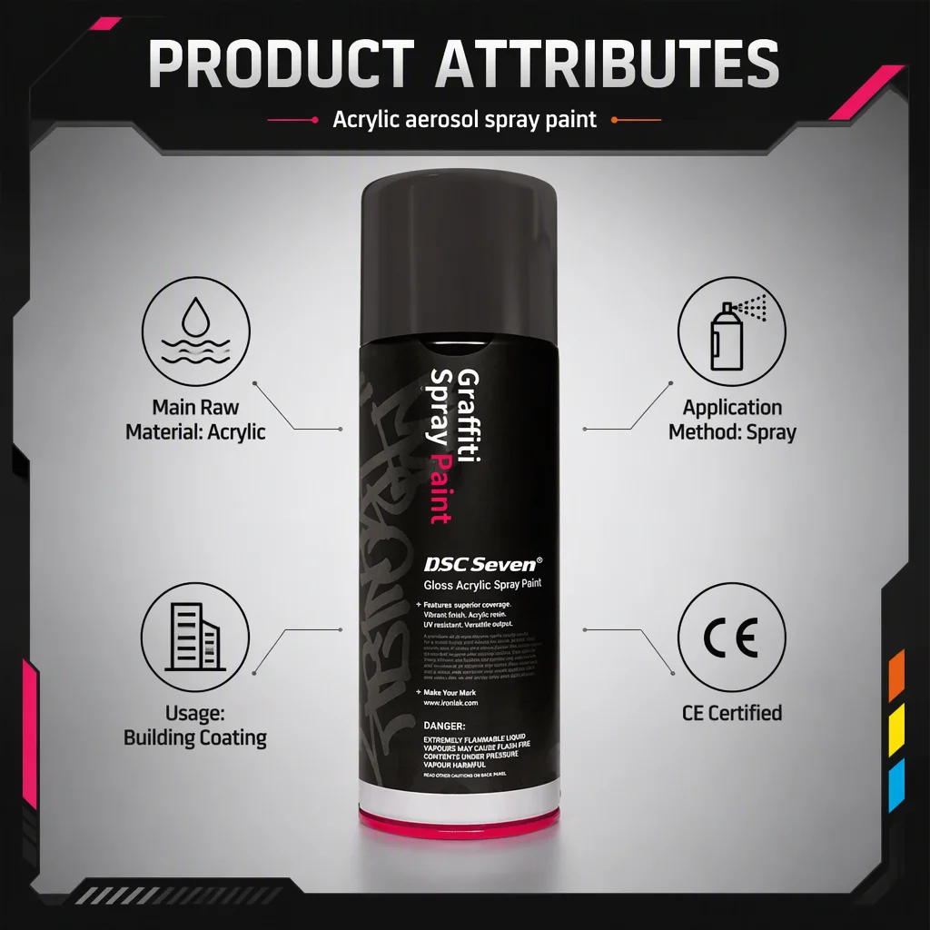 Aerosol Acrylic Anti-Rust Metallic Graffiti Individual Spray Paint Customized Aerosol Spray Paint for Graffiti and Art