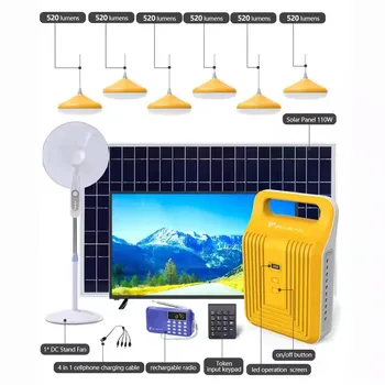 Multifunctional 130W Photovoltaic Small Solar Generator Station 5V 12V 24V Li-ion Battery Chargeable Energy Storage System Home