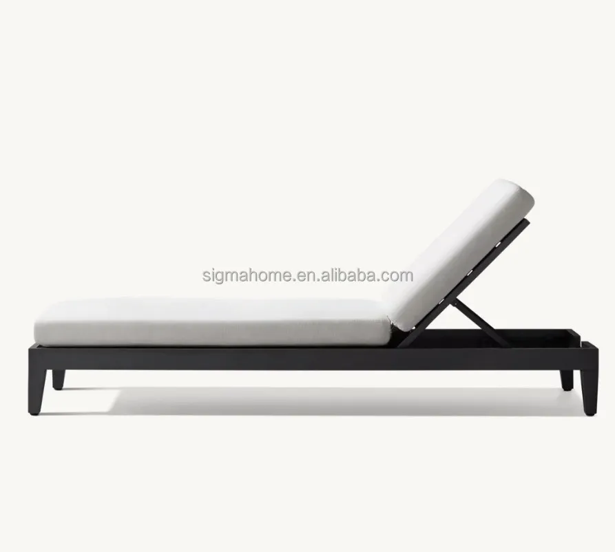 Aluminum Outdoor Furniture Patio Garden Sofa Outdoor Sunbed Single Chaise Lounge