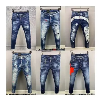 Custom Men's Straight Jeans Casual Trousers Large Size Men's Denim Stretch Pants