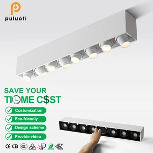 PULUOTI 80W CE Rohs LED Square Spotlight Modern Commercial Indoor Ceiling Mounted Lighting White Black Aluminum Exposed Surface