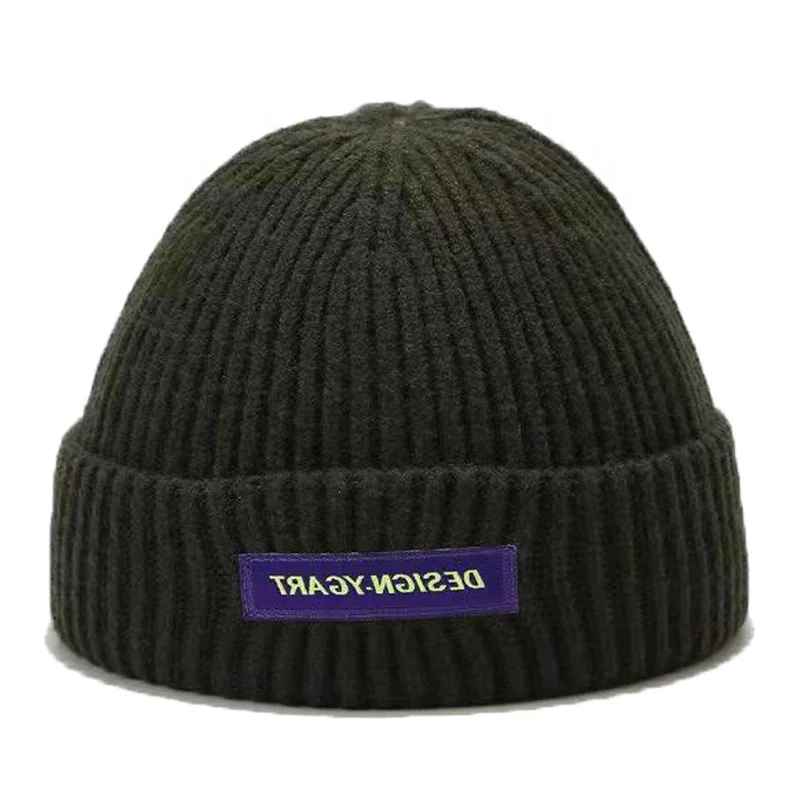 2022 New Style Custom Embroidery Patch Short Mini Beanie Hat