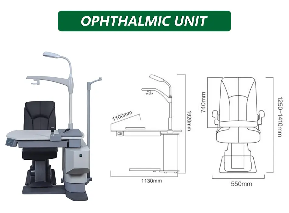 China Optometry Combined Table and Chair Automatic Refractor Chair Unit Ophthalmic Unit PK-199A Optical Instruments