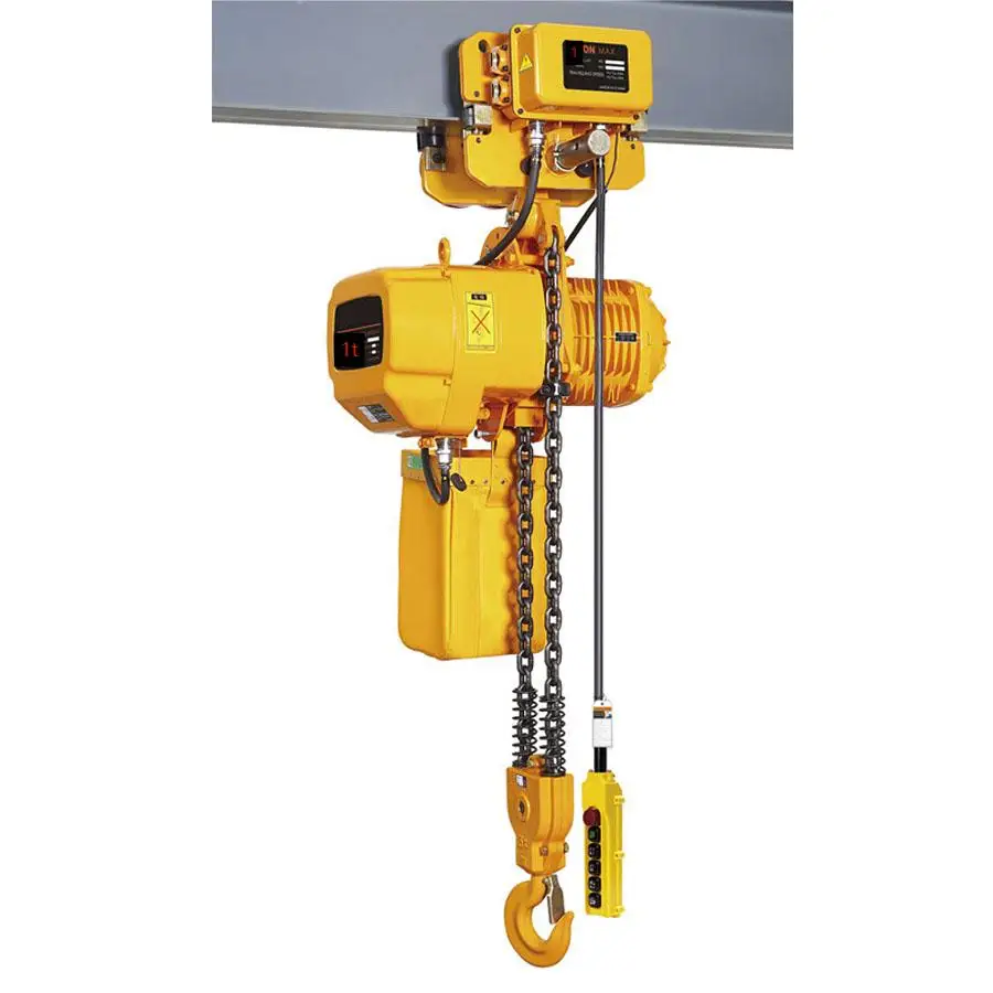 Electric Chain Hoist Construction Lifting Machine Remote Control with Electric Trolley Single Speed 500kg Capacity 4 Movements