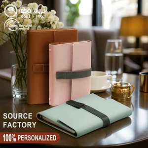 Practical Design Organizer PU Leather Binder A6 Customized Journal 6 Rings Refillable Loose Leaf Business Diary Notebook