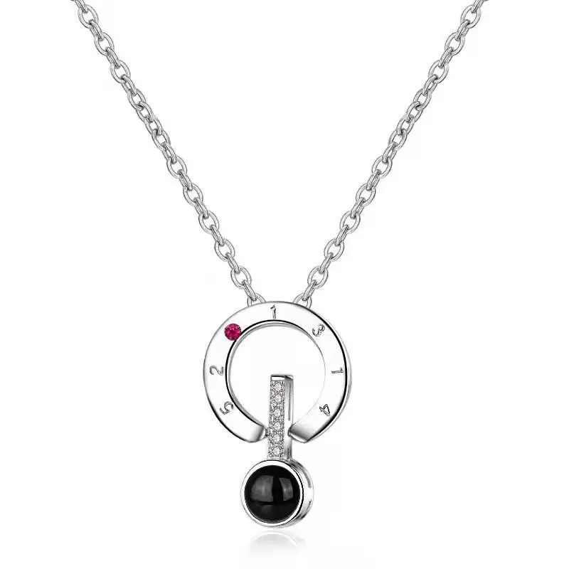 Duoying Personalized Picture Projection Necklace for Women  Custom Photo Love Heart Pendant  Customized Portrait Jewelry