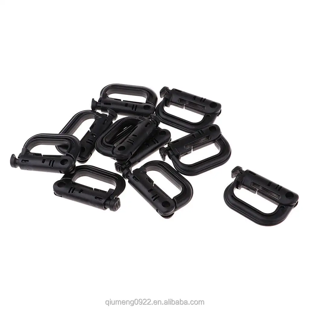 Plastic carabiner for webbing