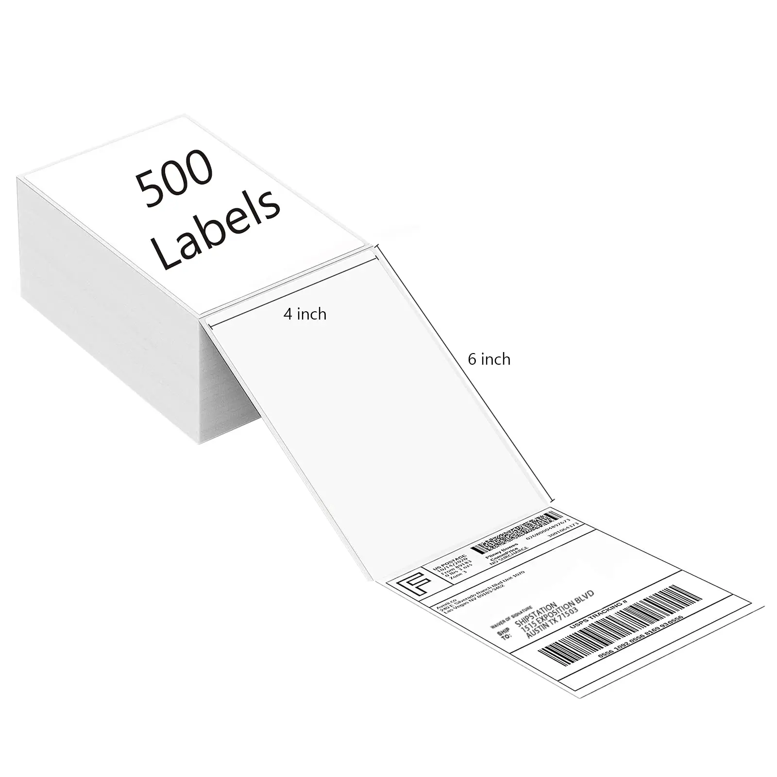 Shipping Parcel Label 4x6 Direct Thermal Waybill Sticker 500 PCS Courier Labels Compatible with Thermal Label Printer