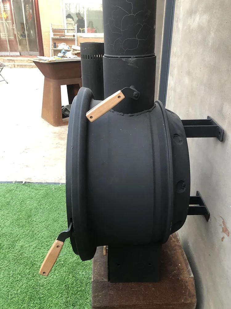 Modern Indoor Wood Burning Stove Heating Suspended Fireplace Stainless Steel