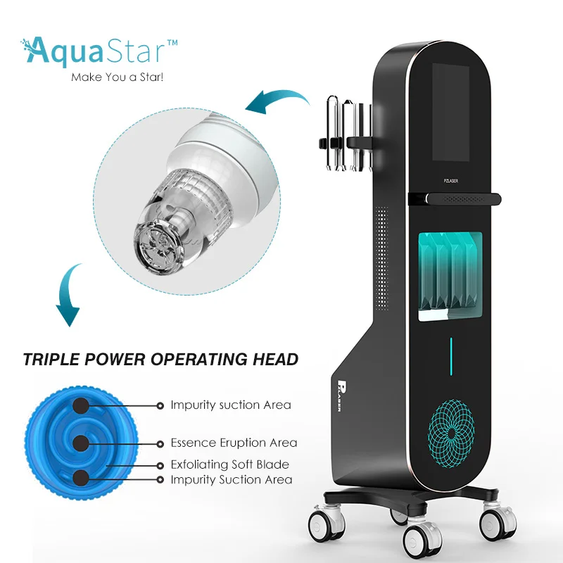PZLASER Updated 10 in 1 Hydro Beauty Facial Smart Ice Blue Machine H2o Hydro Dermabrasion Diamond Peeling Hydro Facial Machine