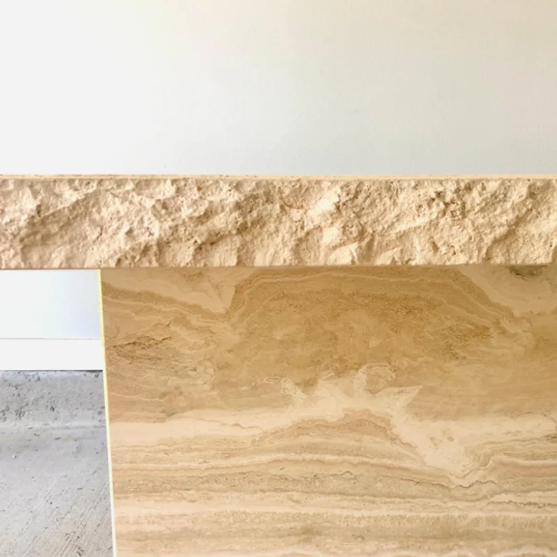 product ydstone natiural colored travertine coffee table modern with traditional style for home living room decor961-4