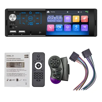Mirror Link Car Radio 1 Din 4.1 Inch Touch Screen MP5 Video Player BT USB TF Aux Mic Input ISO Audio System Head Unit Z1