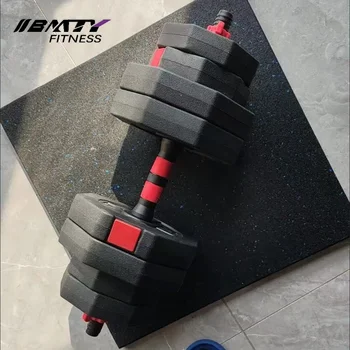 Adjustable Plastic Fitness Free Weight Equipment Barbell & Dumbbell Set for Strength Training
