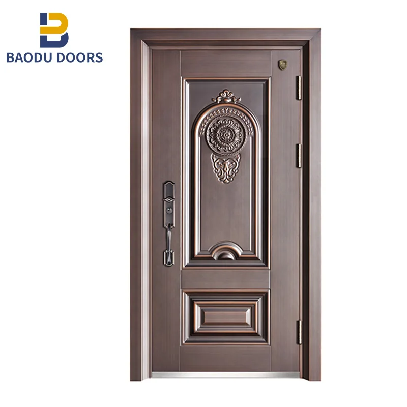 Security Steel Doors Front Entry Metal Door Exterior Waterproof High Quality From China Steel Doors Made in China for Home