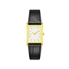 Gold Case leather square watch