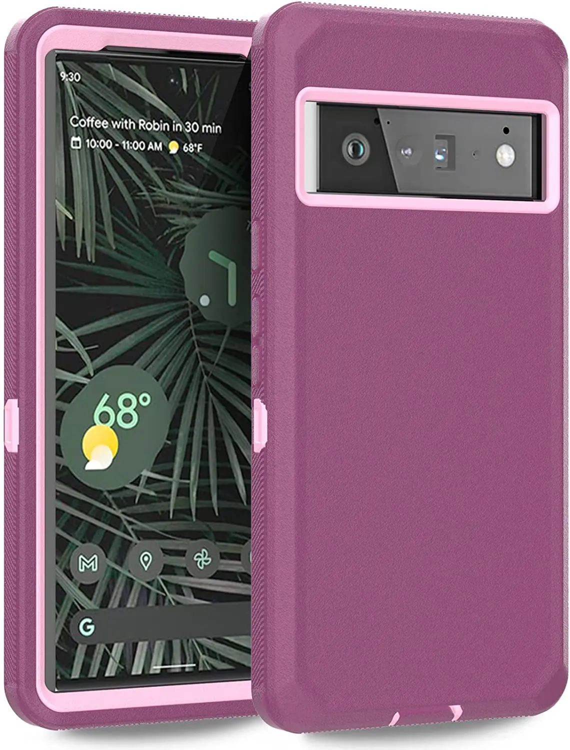 K-Lion for Google Pixel 7 6.3 inch Rugged Case, Heavy Duty Hard PC + Soft  TPU Hidden Built-in Kickstand Screen & Camera Protection Anti-Fall  Shockproof Case Cover, Purple 