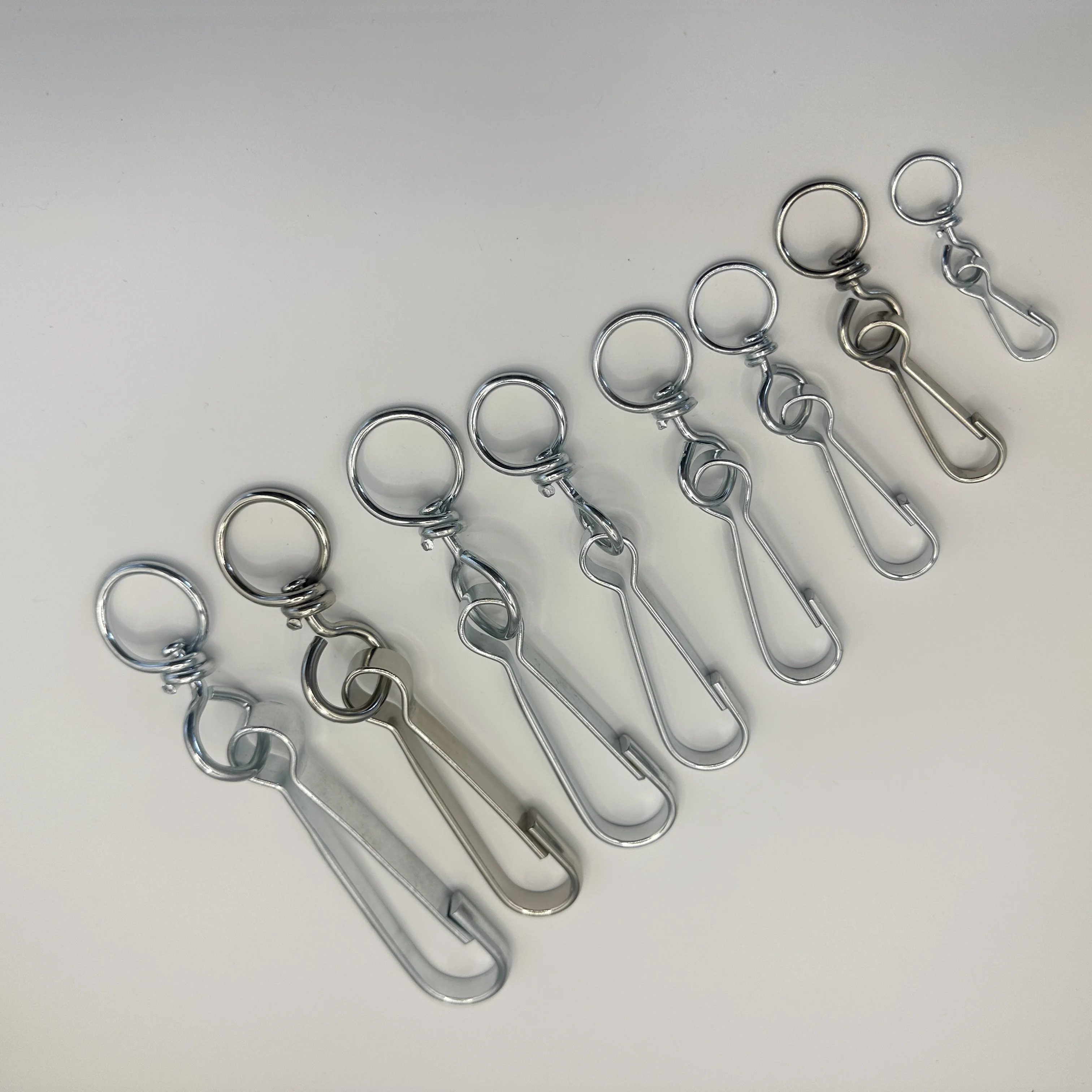 Zinc Plated Iron Spring Swivel Carabiner 120mm Lanyard with