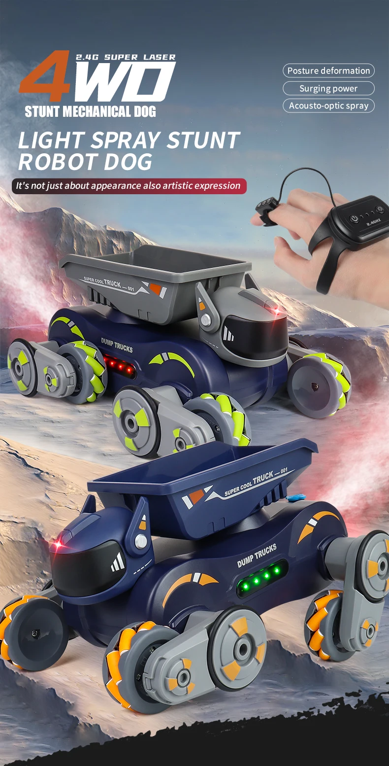 Toys Stunt Cars De Juguete Two-in-one Transport Goods and Fight Water Bombs Smart Dog Rc Robot Car