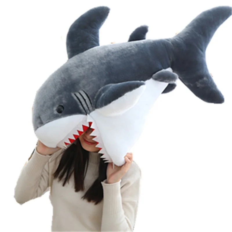 1m Big Megalodon Great White Shark Pillow Cushion Soft Plush Dolls Toy Kids Gift 