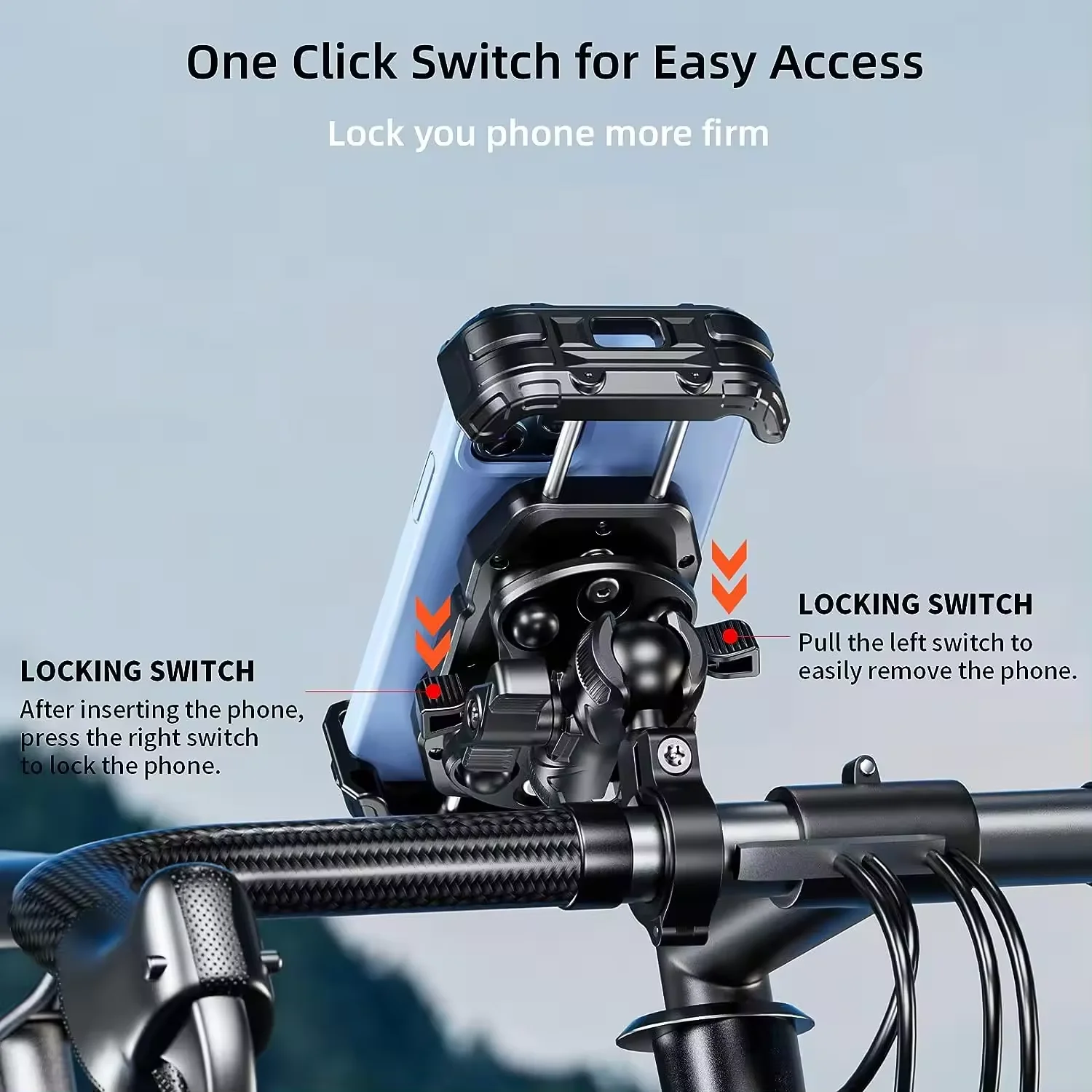 Anti Vibration Motorcycle Damper Holder 360 Rotatable Bicycle Motorcycle Mobile Phone Holder