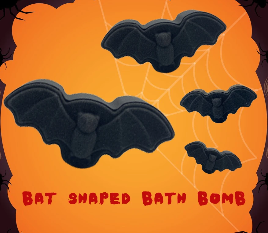 Новинка пена ручной работы высокого качества натуральная Бомба для ванны с черным углём Хэллоуина летучая мышь