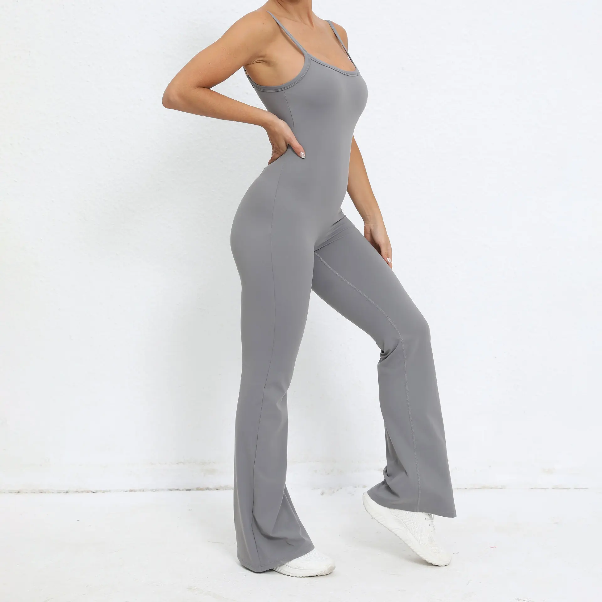 Ladies Breathable Yoga Leggings Bodysuit with Loose Leg One Piece Jumpsuit Sport Workout Jumpsuit yoga sets for Women Activewear supplier