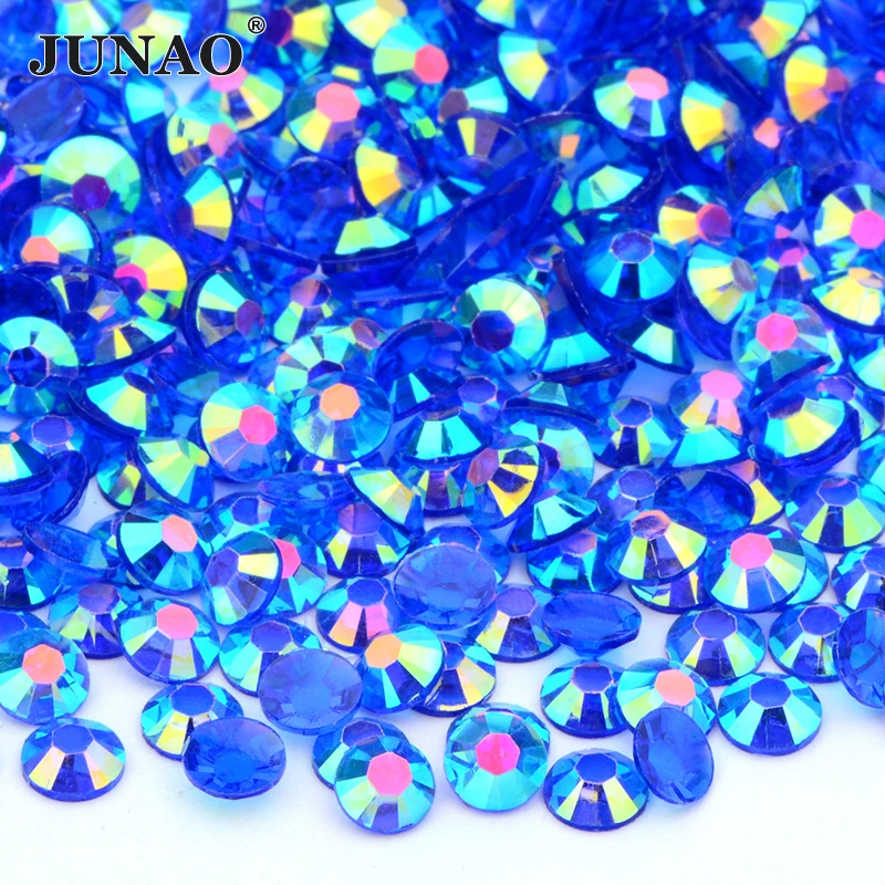 Junao Wholesale 2mm 3mm 4mm 5mm 6mm Non Hot Fix Flatback Crystal Stones