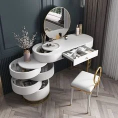 2022 Light Luxury Dressing Table Storage Cabinet Small Apartment Dressing Table with Mirror
