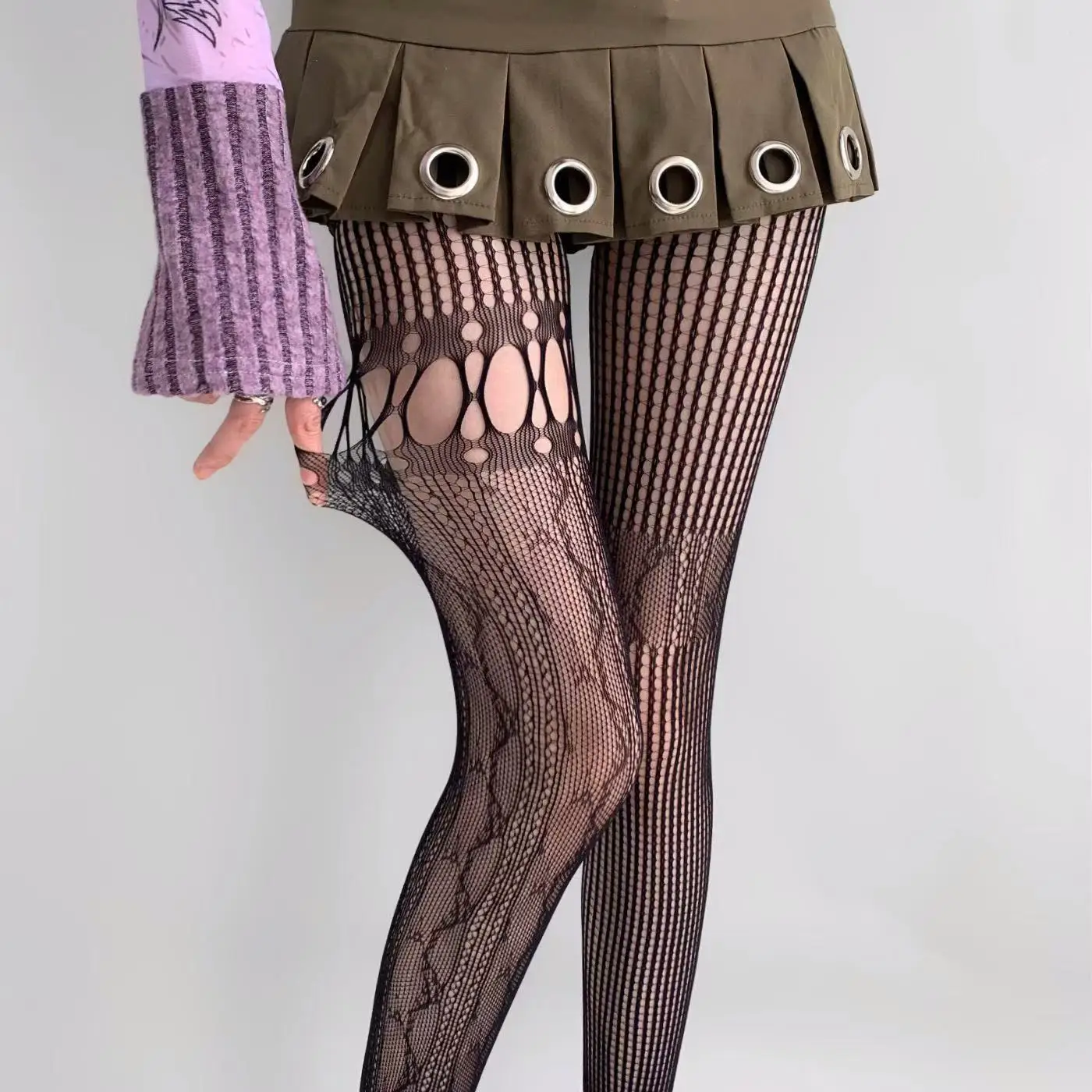 Seamless Nylon and Spandex Transparent Tight Jacquard Pattern Lace Pantyhose for Adults Inspired by Japan Mature Tube