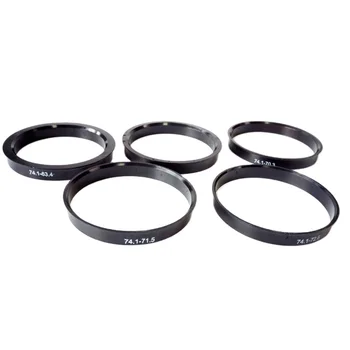 Set Hub Centric Ring 74.1mm OD to 71.5mm Hub ID Black Polycarbonate Wheel Centerbore Plastic R20
