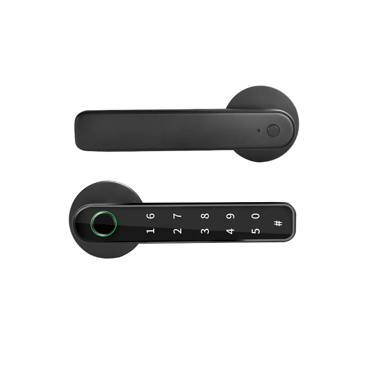Tuya App  Handle Fingerprint Lock High Security Password Card Digital Electronic Smart Door Lock