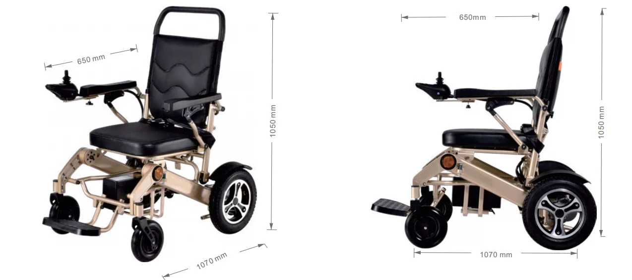 Light Duty  Collapsible Lithium Battery   Electric Wheelchair factory