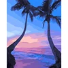 YH-8420- Alberi di cocco sul mare colorati