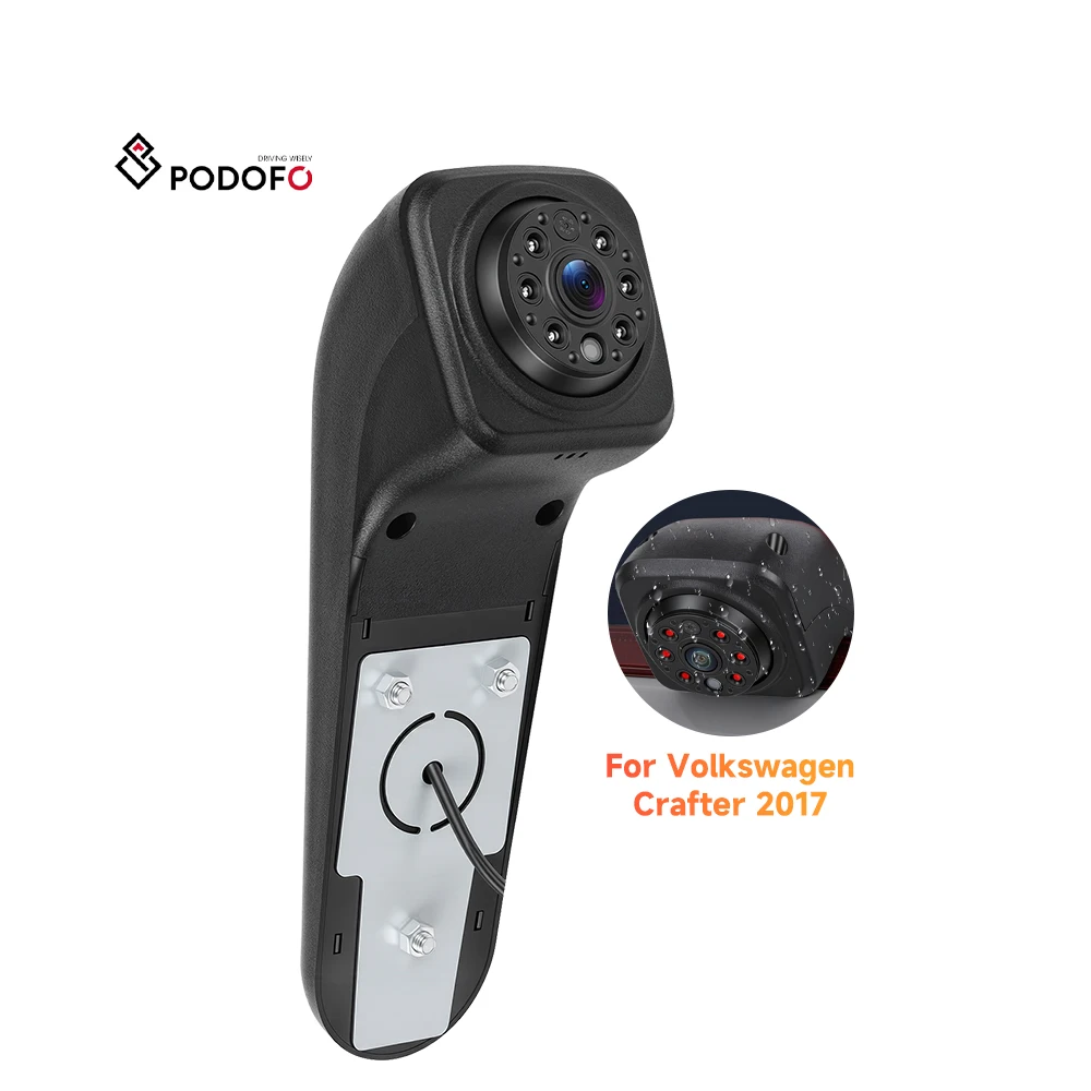 Podofo Car Rear View Camera Backup Reversing Camera IP67 Waterproof Night Vision Brake Light for Volkswagen Crafter 2017 OEM/ODM A4602