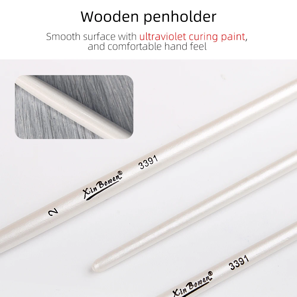 Xin Bowen 4PCS Paintbrushes Kit Mini Round Head Fine Paint Brushes Set Detail Painting Brushes With Nylon Hair Wood Handle