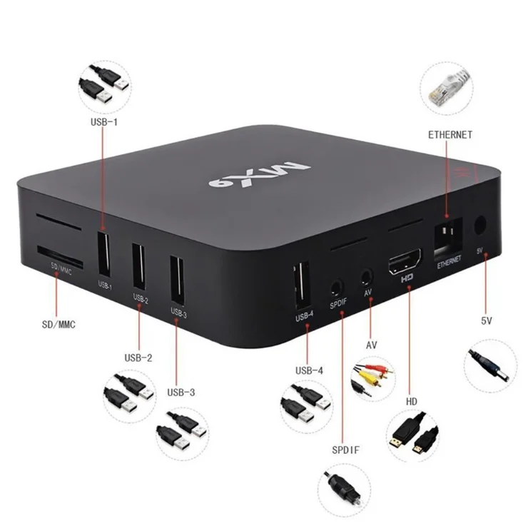 Android 7.1 Rockchip RK3229 Quad-core Smart TV Box Android Tv Box Mx9 Pro KDplayr Streaming Media Player