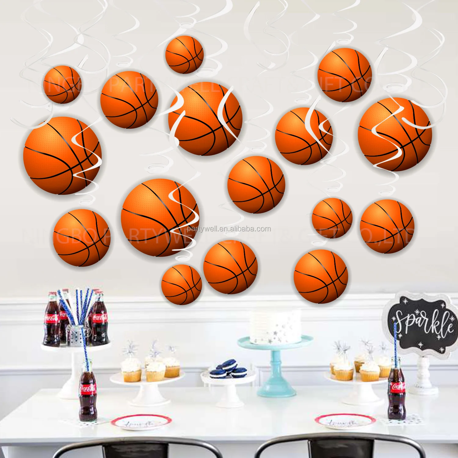 Basketball Birthday Party Decorations Set Include HAPPY BIRTHDAY...