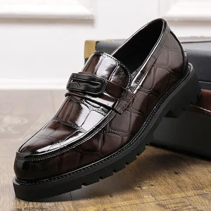 Height Increasing PU  Leather Business Gentlemen  Loafer Office Pointed Toe Thick Sole Fashion Wedding Luxury Men's Dress Shoes