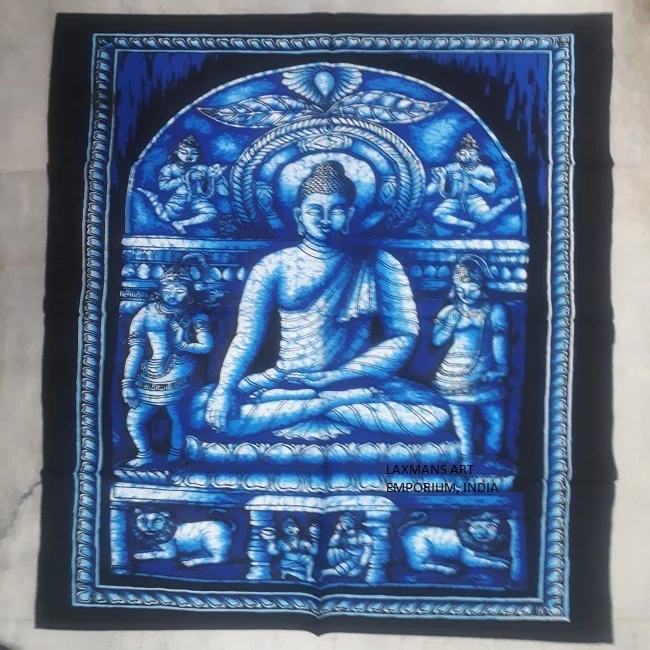 New 2024 Wall Art Hindu Gods Buddha Cotton Batik Printed Wall Hangings