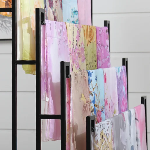 Luxury Floor Gold Metal Scarves Hanger Round Silk Scarf Holder Display ...