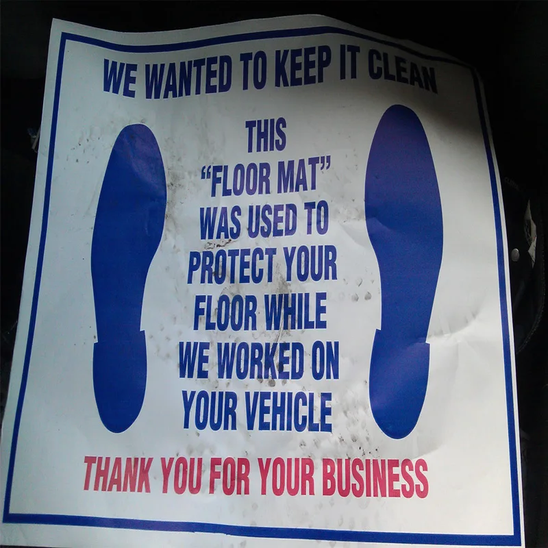 Индивидуальный высококачественный одноразовый пластиковый автомобильный напольный коврик водонепроницаемый полиэтиленовый для