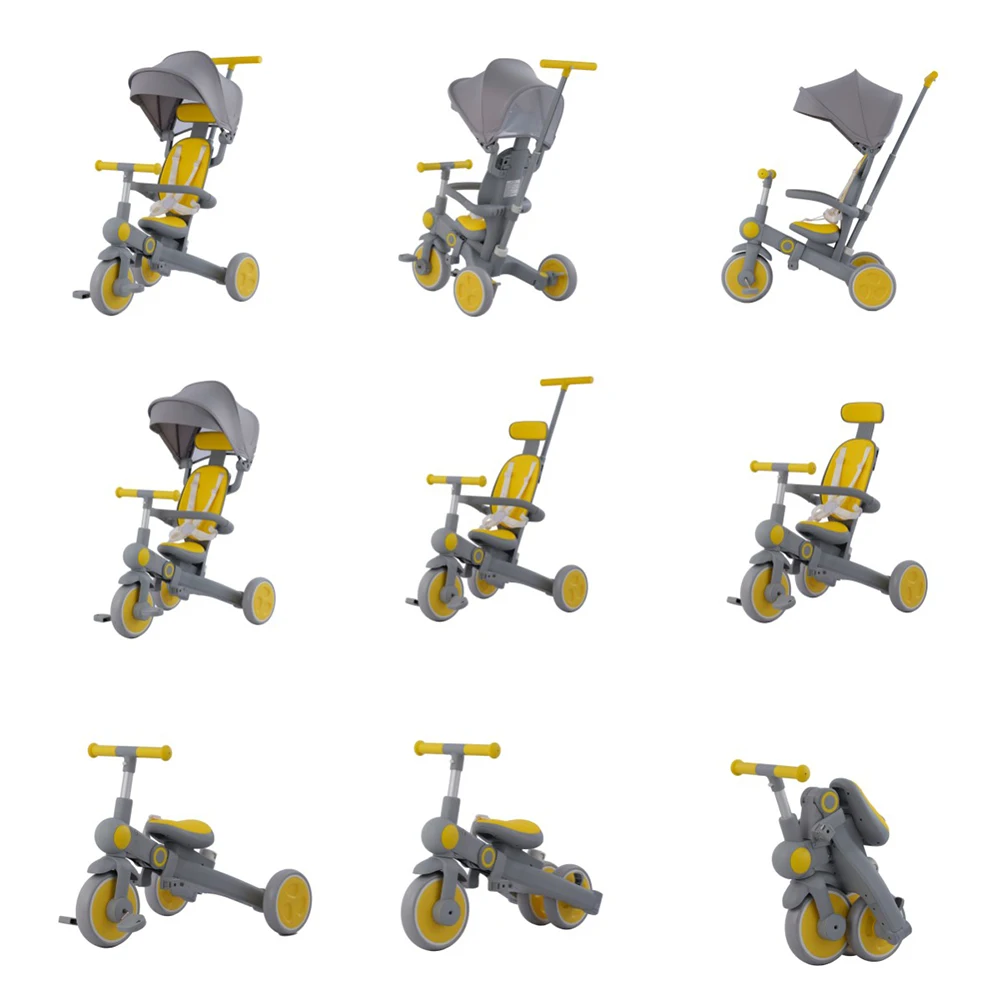 Multifunctional Toddler Baby Children Tricycle 3 Wheel Kids Trike Bike Baby Tricycle Kids Tricycle for Kids Children Baby 7 in 1