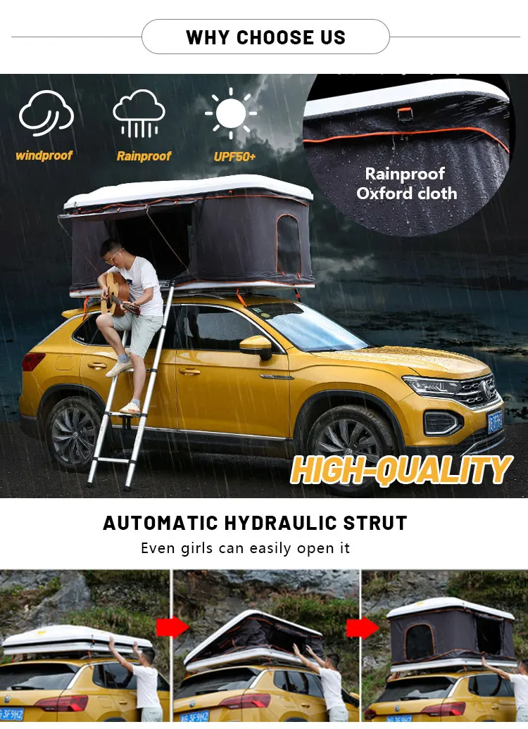 Waterproof Portable Camping Rooftop Tent Glamping Car Top Roof Tent Box ...