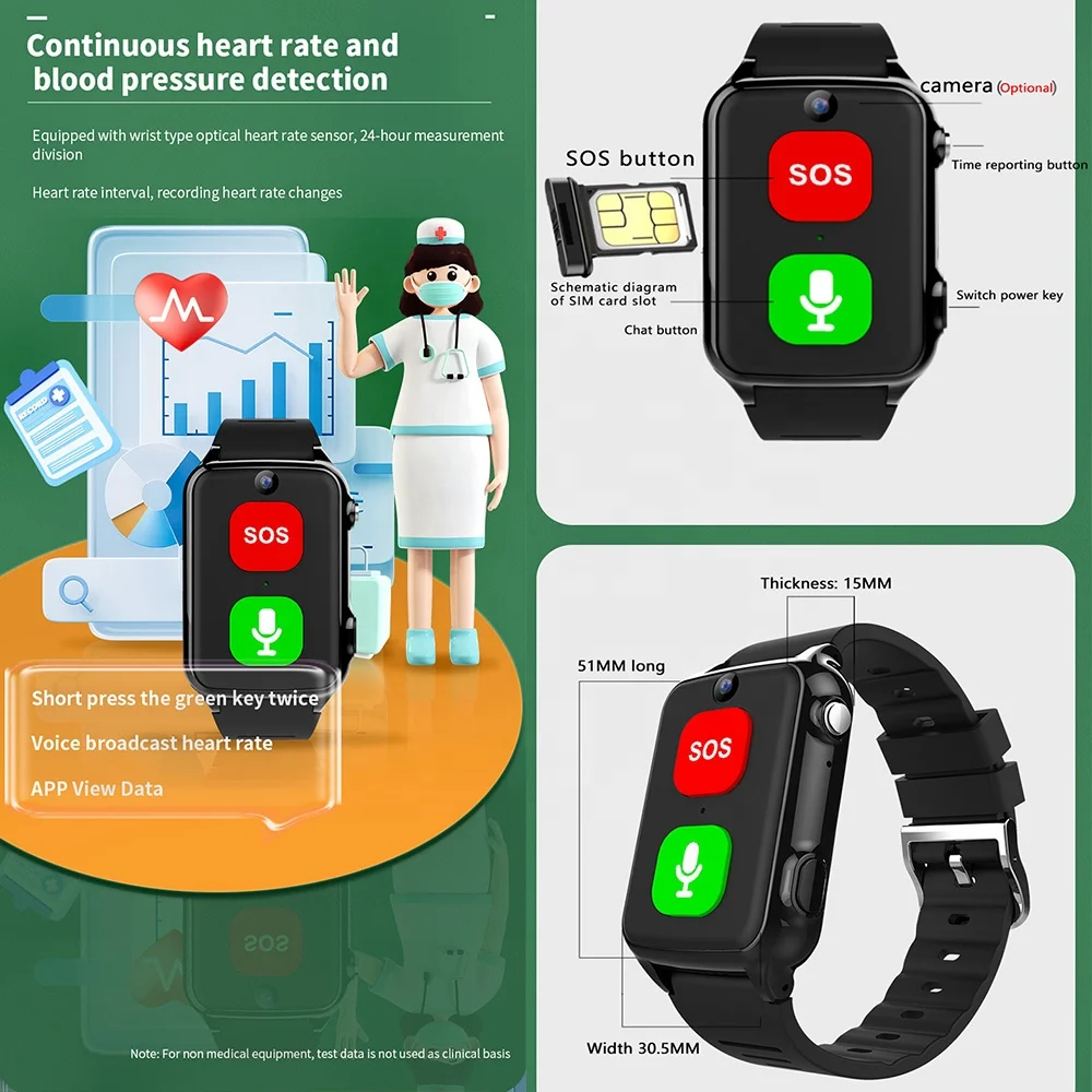 Autism Patients Smartwatch SOS Call Tracking App Control GeoFence Function Warning Device GPS Tracker Smart Bracelet Watch