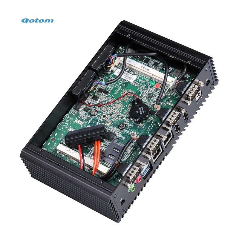 PC パソコン QOTOM Fanless Mini PC Q190G4N-S07 with 4 Gigabit NIC and VGA, 4GB RAM, 128GB SSD, WIFI, X86 Mini PC Windows Linux pfSense
