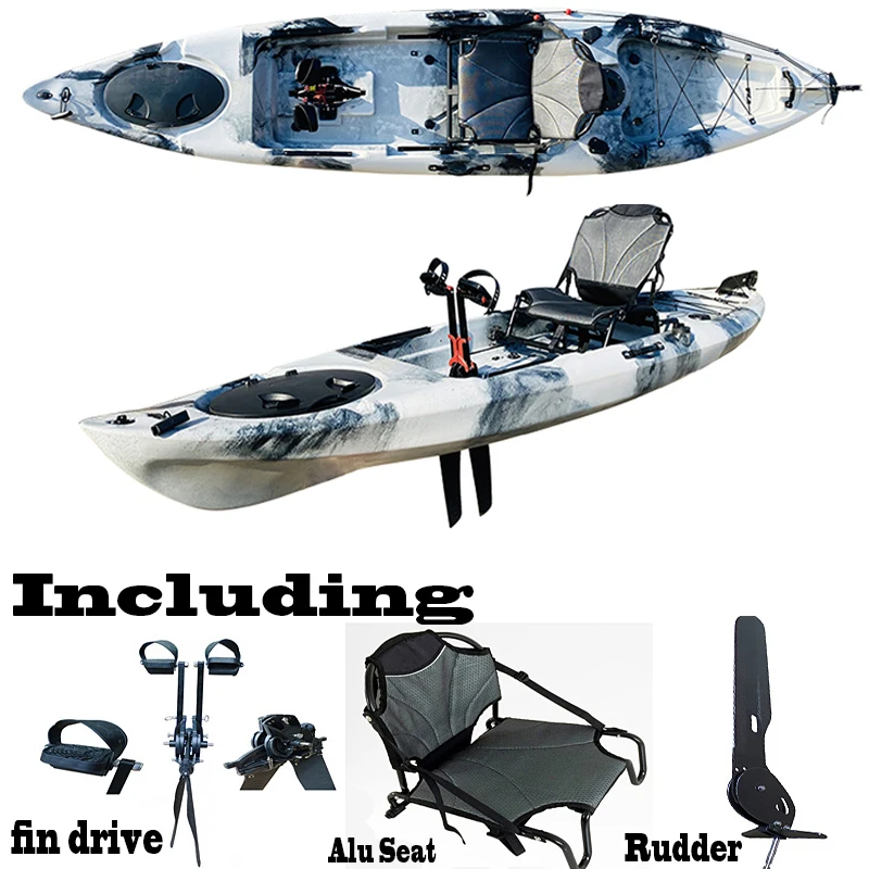 Buy Plastic Material Sit On Top Fin Pedal Drive System Fishing Kayak For 1  Person Foot Drive Canoe from Guangzhou Huarui Plastics Co., Ltd., China