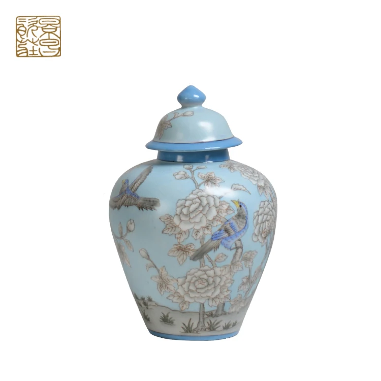 Fashion Home Decoration Ceramic Ginger Jar Blue White