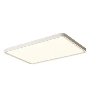 Modern 50W Ultra-Thin Square LED Ceiling Light for Store Office Living Room Bedroom 3 Color 24 Inch No Flickering Plastic Base