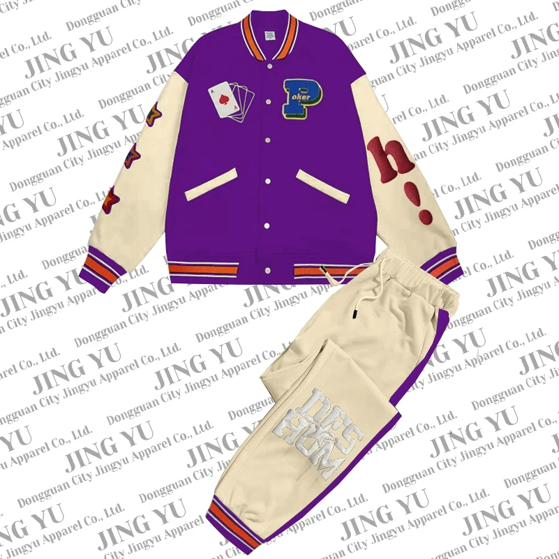 Custom Jogging Suits Men Set Spring Wholesale Varsity Sport Jackets